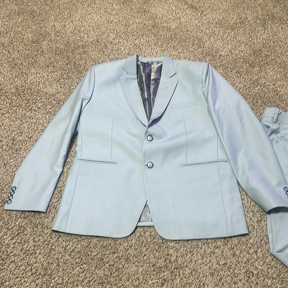 Custom-made men’s 2-piece blue suit